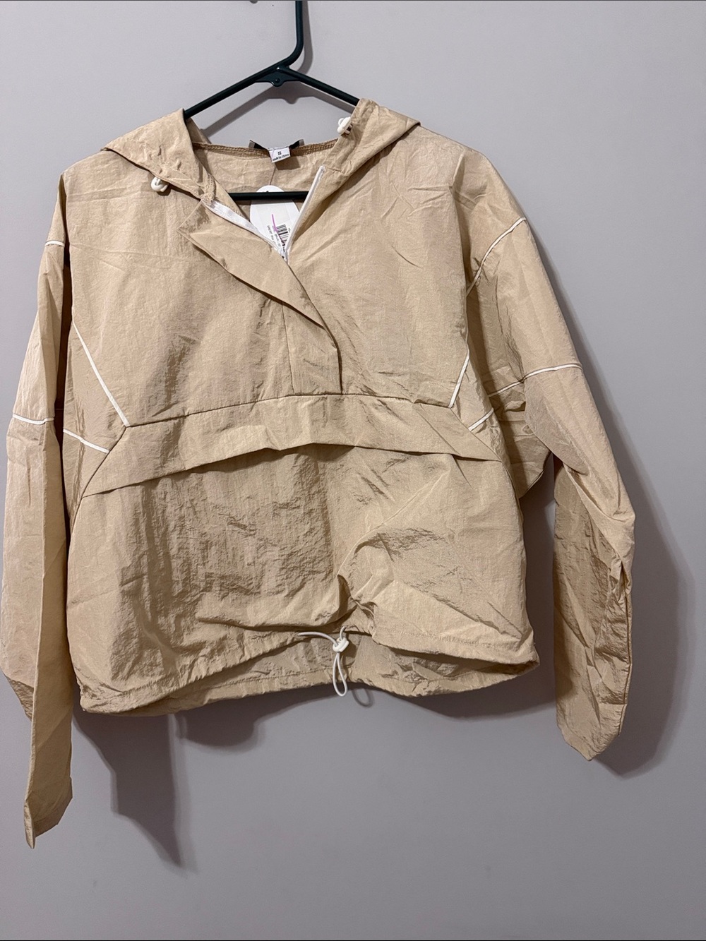 NWT FAVLUX Beige Hooded Utility Anorak Jacket-Size Small